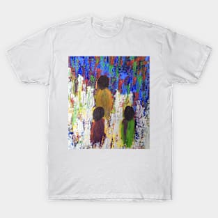 Three Children Walking Home Through the Fields T-Shirt